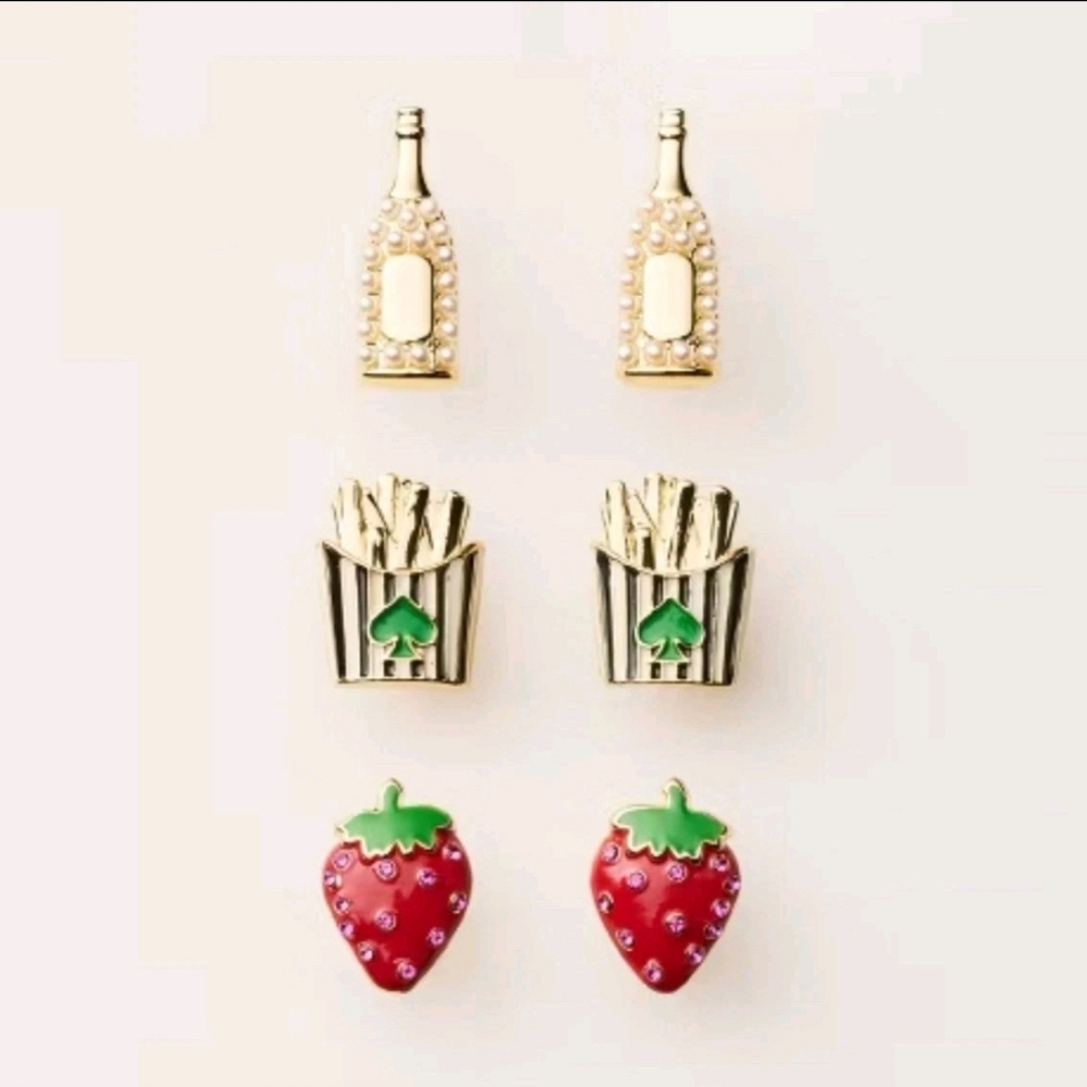 Kate Spade NY x Target limited edition collaboration 3 pairs novelty earrings